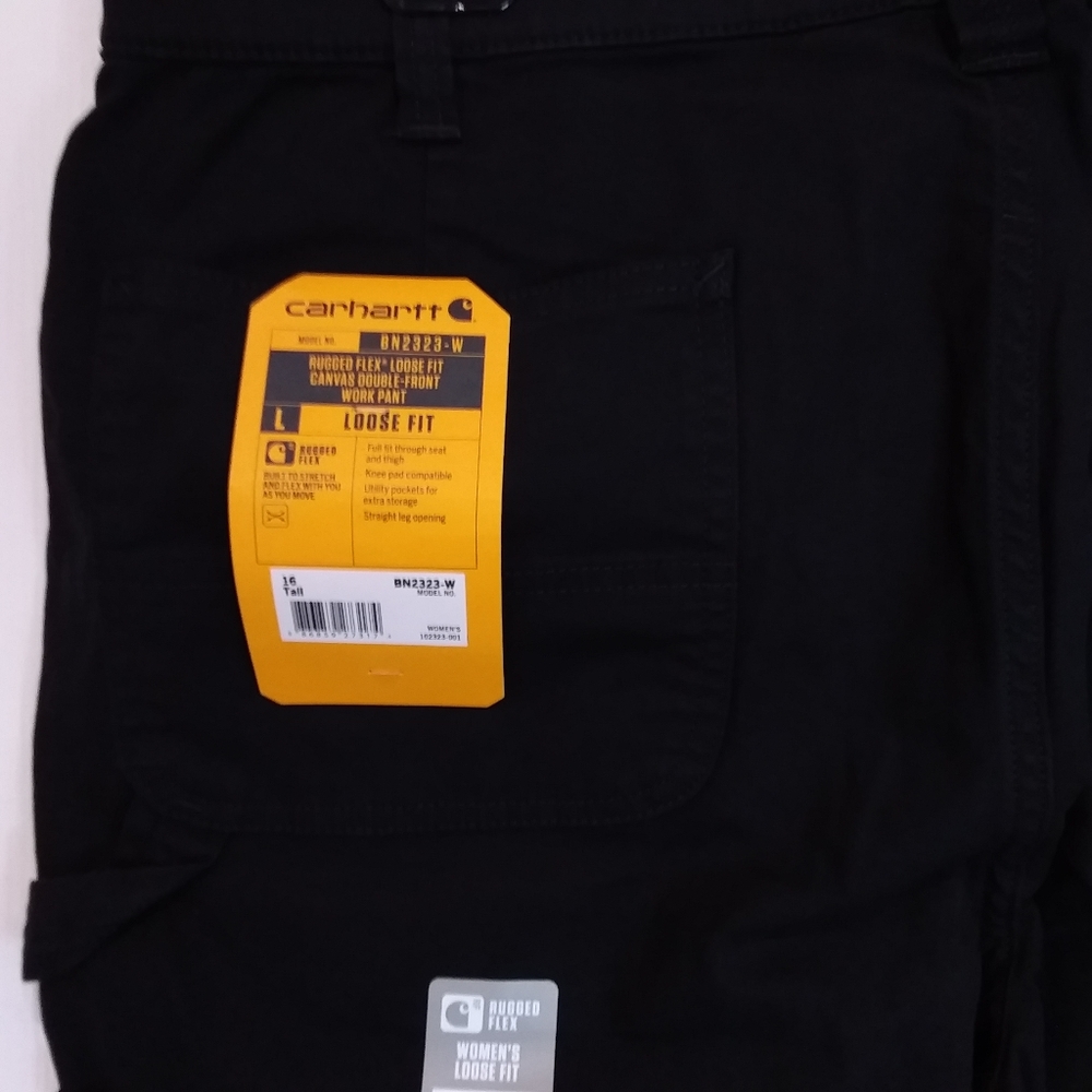 Women's Carhartt Canvas Double Front Work Pant Size 16T Has Hammer Loop NWT